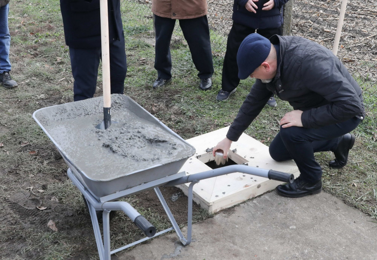 Vízgyár alapkőletétele